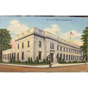US Post Office Postcard Lancaster Pennsylvania 1940s Steinfeldt Vintage